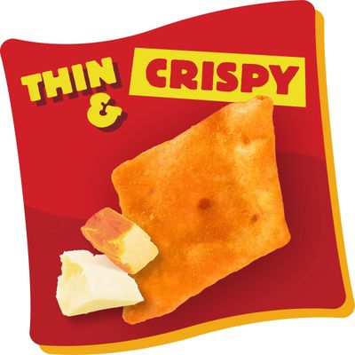 Cheez-It Snap'd Cheese Cracker Chips, Thin Crisps, Lunch Snacks, Double Cheese, 9oz Box (12 Pouches)