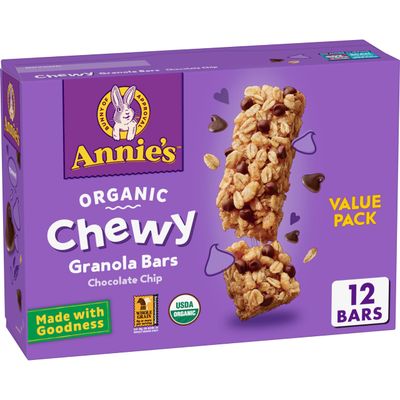 Annie&#39;s Organic Chewy Granola Bars, Chocolate Chip, 12 ct