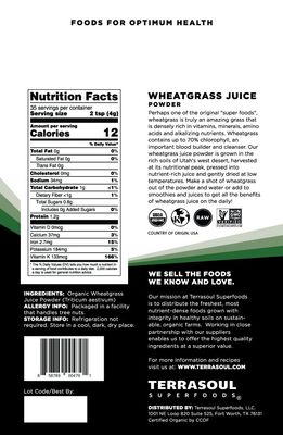 Terrasoul Superfoods Organic Wheat Grass Juice Powder, 10 Oz (2 Pack) - Grown in Utah, Made from Concentrated Juice, Superior to Wheatgrass