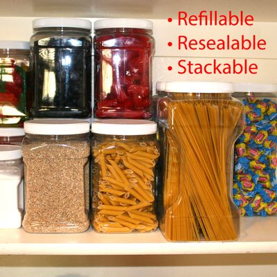 Pez 2 Pound Bulk Unwrapped Pez Candy - Assorted Bulk Pez Unrolled in 48 FL OZ Gift Ready Reusable Square Jar