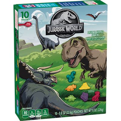 Jurassic World Fruit Flavored Snacks, Treat Pouches, Gluten Free Snack, 10 Ct, 8 oz