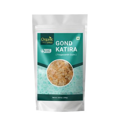 Organic Spree Gond Katira 250grams (8.81 oz) - Tragacanth Gum - Gomme adragante - Goma Tragacanto - (8.81 oz) Pure and Natural