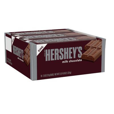 HERSHEY&#39;S Milk Chocolate King Size, Candy Bars, 2.6 oz (18 Count)