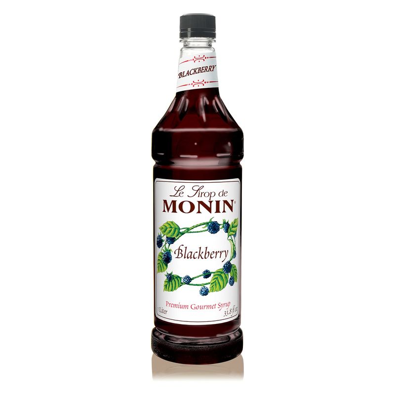 Monin - Blackberry Syrup, Delicious Berry Flavored Syrup, Cocktail Syrup, Authentic Flavor Drink Mix, Simple Syrup for Iced Tea, Lemonade, Cocktails, &amp; More, Clean Label, Gluten-Free (1 Liter)