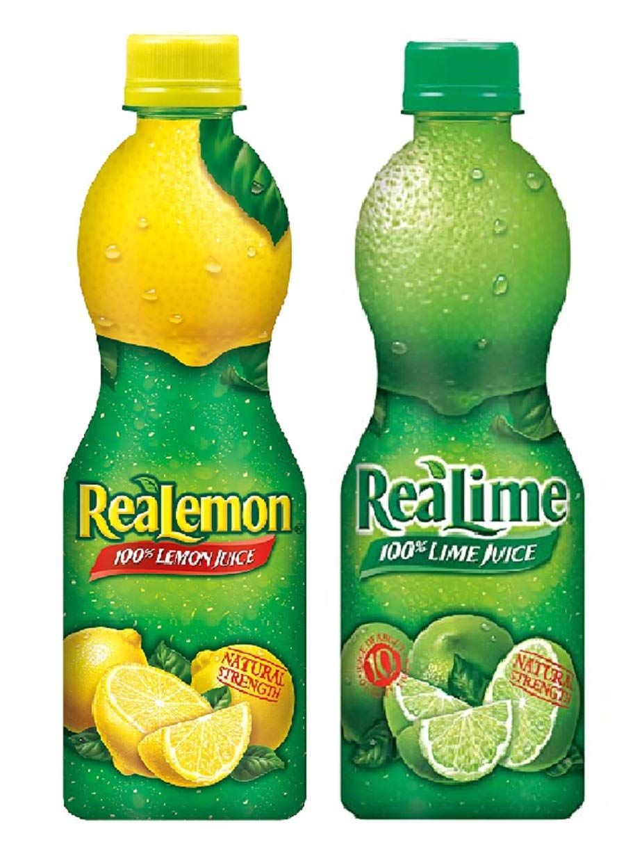 ReaLemon ReaLime 100% Lemon Lime Juice, 8 Fluid Ounce Bottle (1 Lemon/ 1 Lime, 2 Bottles)