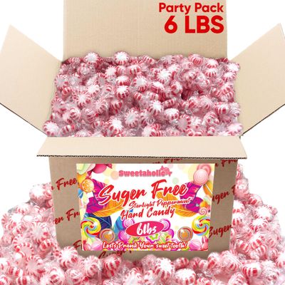 Sweetaholic Sugar Free Peppermint Candy 6 Pounds | Individually Wrapped Candy | Fresh Peppermint Disc