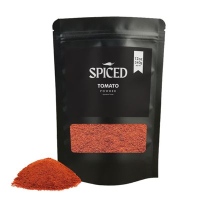 SPICED Tomato Powder, 12 Oz of Ground Tomatoes in Closable Bag for Cooking, Great for Dry Rubs, Soup, Stews, Seasoning and Spice Blends