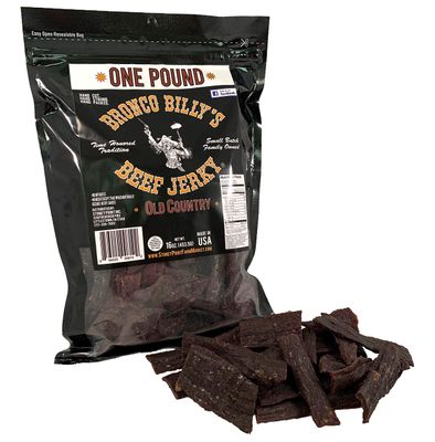 Bronco Billy&#39;s Beef Jerky Hickory Smoked Old Country One Pound Resealable Bag