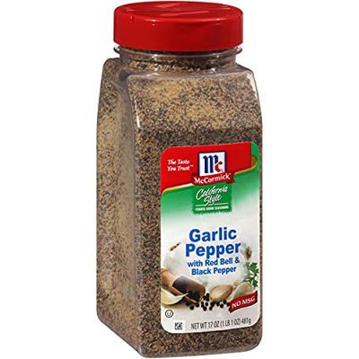 McCormick California Style Garlic Pepper with Red Bell &amp; Black Pepper Coarse Grind Seasoning, 17 oz