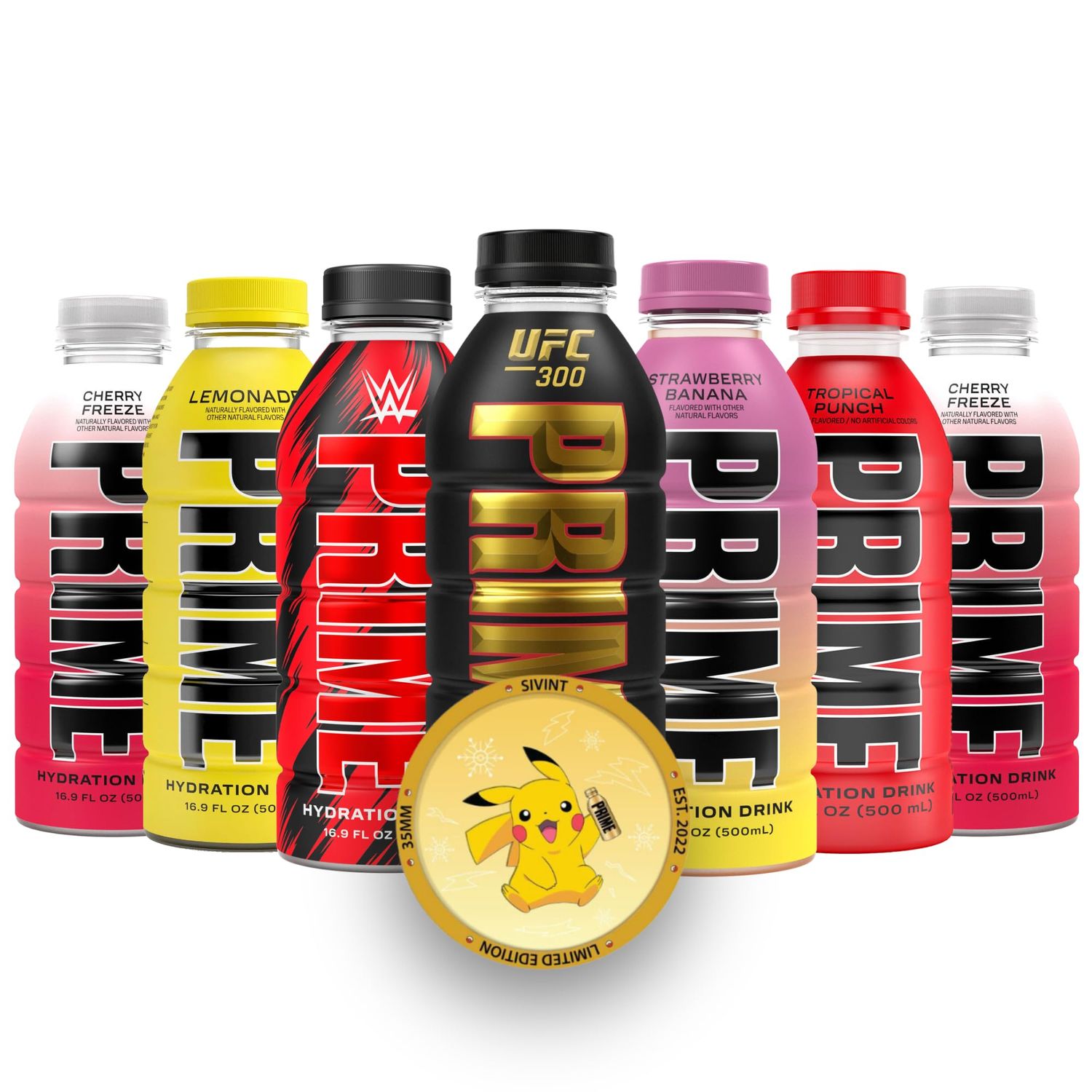 NEW FLAVOR! Prime Hydration Drink Variety Pack - 16.9 fl oz (7 Pack) Packaged by Sivint
