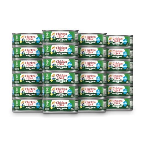 Chicken of the Sea Chunk Light Tuna in Water, 5 Ounce Cans (24 Cans), Wild Caught Canned Tuna, 6 Packs of 4-Count