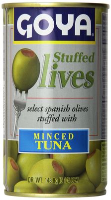 Goya Stuffed Olives Minced Tuna 5.25 Oz Can (Pack of 6)