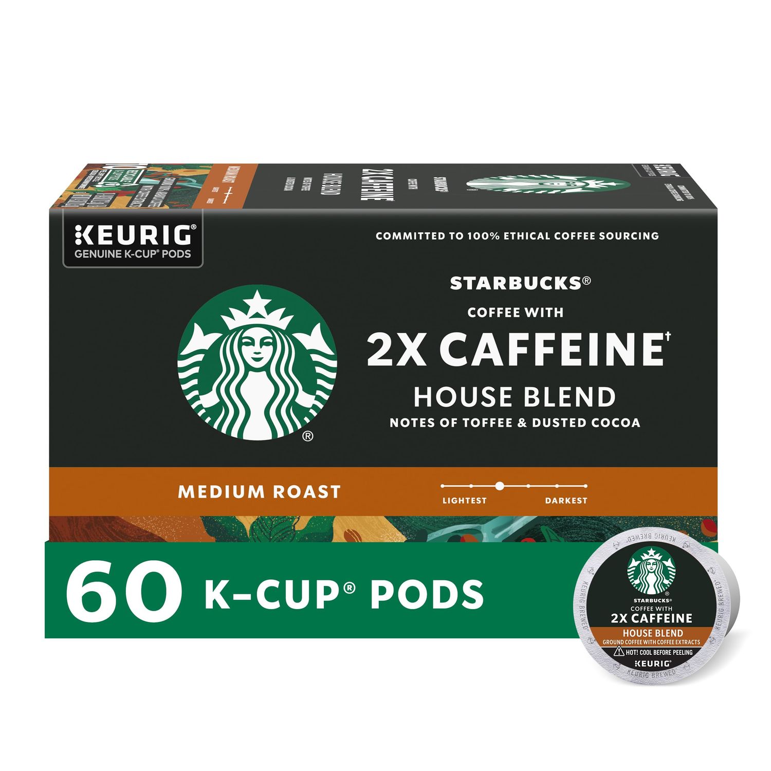 Starbucks K-Cup Coffee Pods, Toffeenut Naturally Flavored Coffee For Keurig Coffee Makers, 100% Arabica, 6 Boxes (60 Pods Total)