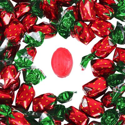Strawberry Hard Candy - 6 Pounds - Old Fashioned Christmas Candy - Bulk Individually Wrapped Candy for Office - Strawberry Bon Bons - Fruit Flavored Classic Hard Candy