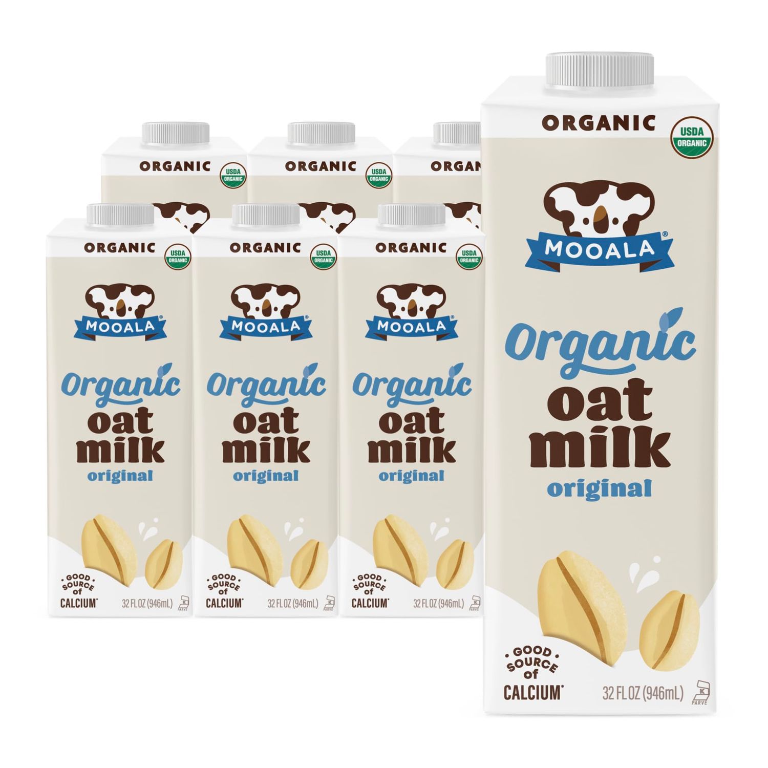 Mooala Organic Oatmilk, Extra Creamy 32 fl oz (Pack of 6) - Great for Coffee and Matcha, Naturally Sweetened, Dairy-Free Alternative