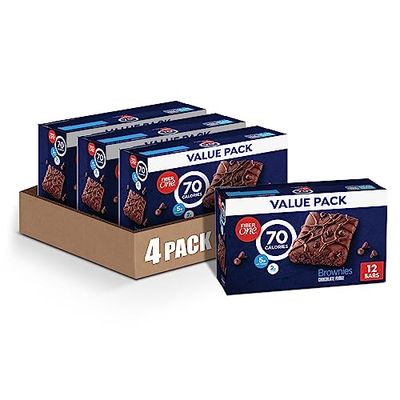 Fiber One 70 Calorie Brownies, Chocolate Fudge, Snack Bars, Value Pack, 12 Bars, 10.6 oz (Pack of 4)