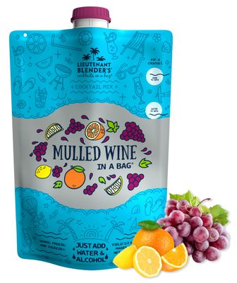 Lt. Blender&#39;s Mulled Wine in a Bag - Mulled Wine Mix - Each Bag Makes 1/2 Gallon of Cocktails - Non-GMO Cocktail Mix - No Blender Needed - Add Liquor, Wine or as a Mocktail (Pack of 1)