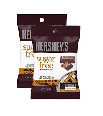 Sugar Free Hershey&#39;s Caramel Filled Chocolates, 3oz - Pack of 2