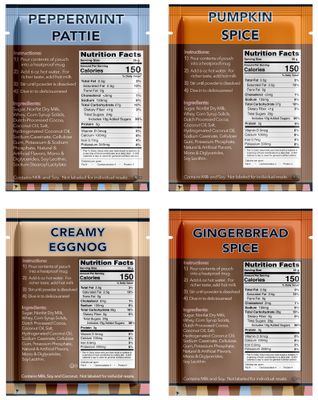 Double Donut Holiday Hot Chocolate Packets Variety Pack, 32 Count Seasonal Flavored Hot Cocoa Packets Includes Creamy Eggnog, Gingerbread Spice, Peppermint Patty &amp; Pumpkin Spice