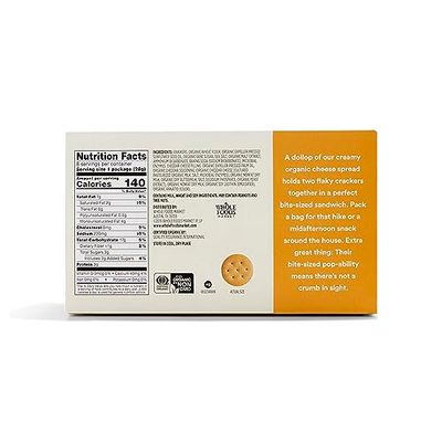 365 by Whole Foods Market, Organic Mini Cheese Sandwich Crackers 8 Count, 1 Ounce