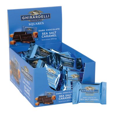 Ghirardelli Dark &amp; Sea Salt Caramel Chocolate Squares, 0.53 Ounce, 50 count