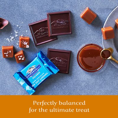 Ghirardelli Dark &amp; Sea Salt Caramel Chocolate Squares, 0.53 Ounce, 50 count