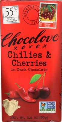 Chocolove Dark Chilies &amp; Cherry Bar 3.2 Oz