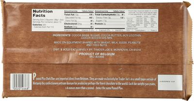 Trader Joes Pound Plus Dark Chocolate 17.6 oz