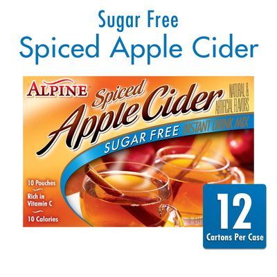Alpine Sugar Free Spiced Apple Cider Instant Drink Mix, Rich in Vitamin C and Low Calorie, 0.14 Oz Pouch (Pack of 120)