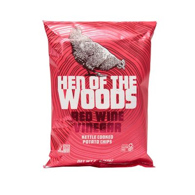 Hen of the Woods Kettle Cooked Potato Chips, Red Wine Vinegar Flavor, 2 Ounce Bag, 12-Pack