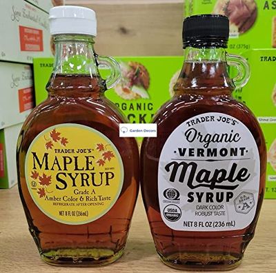 Trader Joe&#39;s2 Grade A Maple Syrup &amp; Organic Vermont Maple Syrup 8fl oz 236ml (Two Bottles)