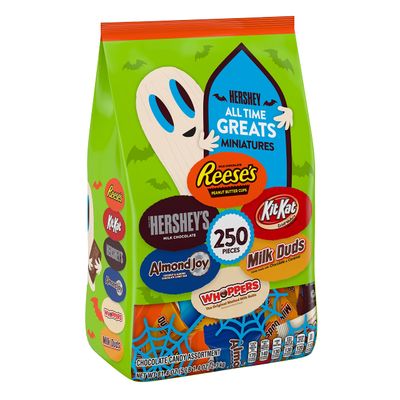 Hershey All Time Greats Chocolate Assortment Miniatures Candy, Halloween, 81.4 oz Bulk Bag (250 Pieces)