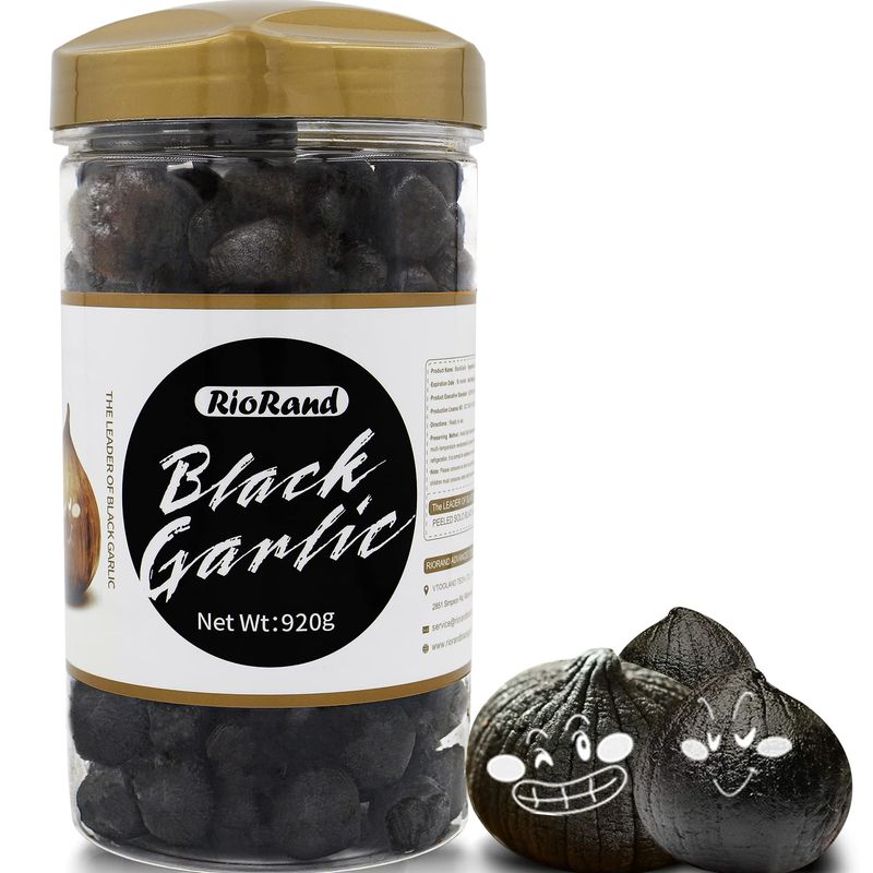 RioRand Black Garlic 920g/2.02 lbs Whole Peeled Black Garlic Aged for Full 90 Days