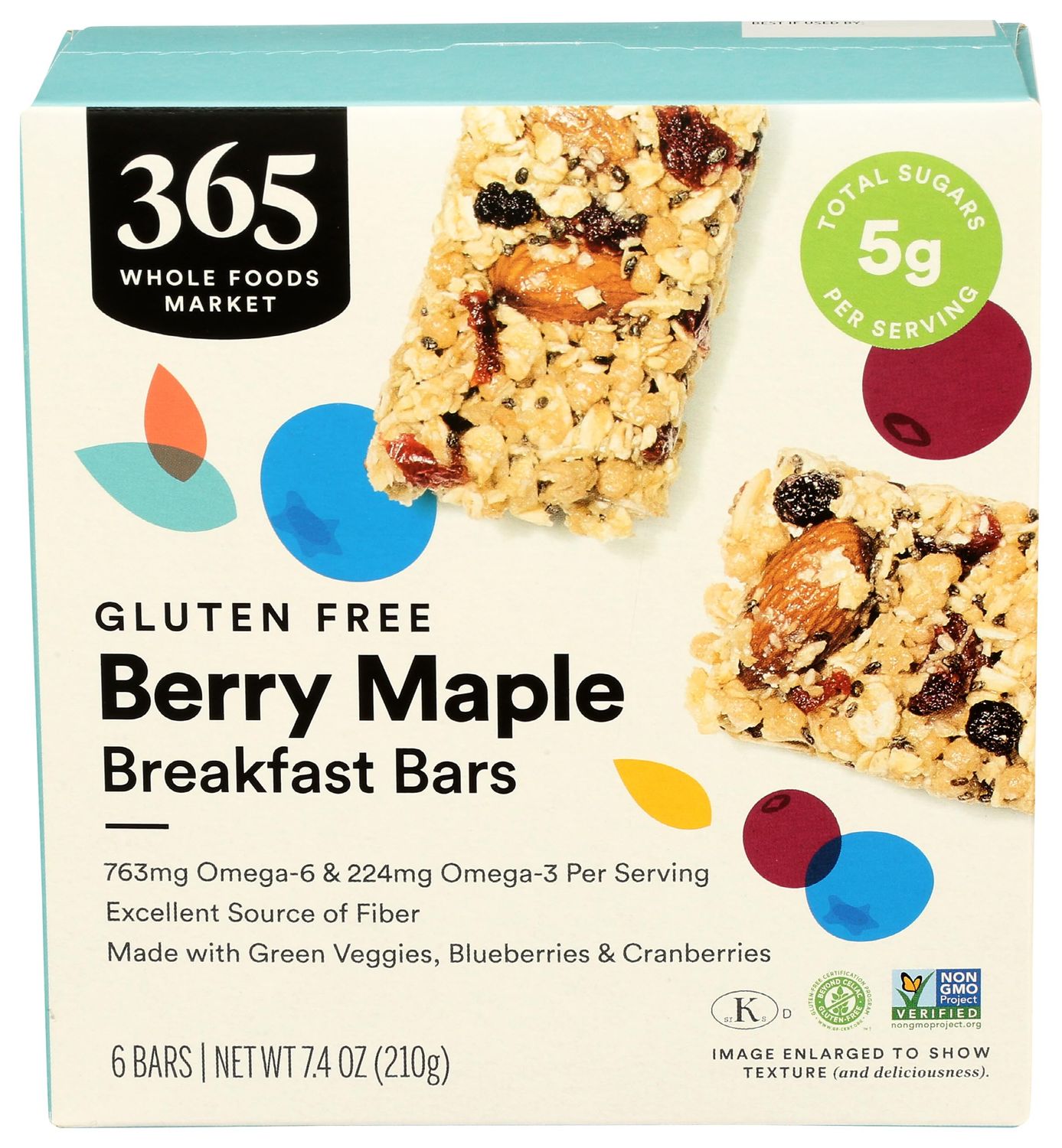 365 by Whole Foods Market, Bars Breakfast Blueberry Maple, 7.42 Ounce