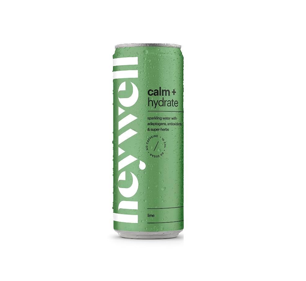 Heywell Sparkling Adaptogenic Water Calm and Hydrate Lime Flavor, Non Caffeinated, Organic, Non GMO, Vegan, Gluten Free, Dairy Free, 12 Fluid Ounce (Pack of 12)