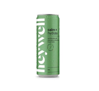 Heywell Sparkling Adaptogenic Water Calm and Hydrate Lime Flavor, Non Caffeinated, Organic, Non GMO, Vegan, Gluten Free, Dairy Free, 12 Fluid Ounce (Pack of 12)