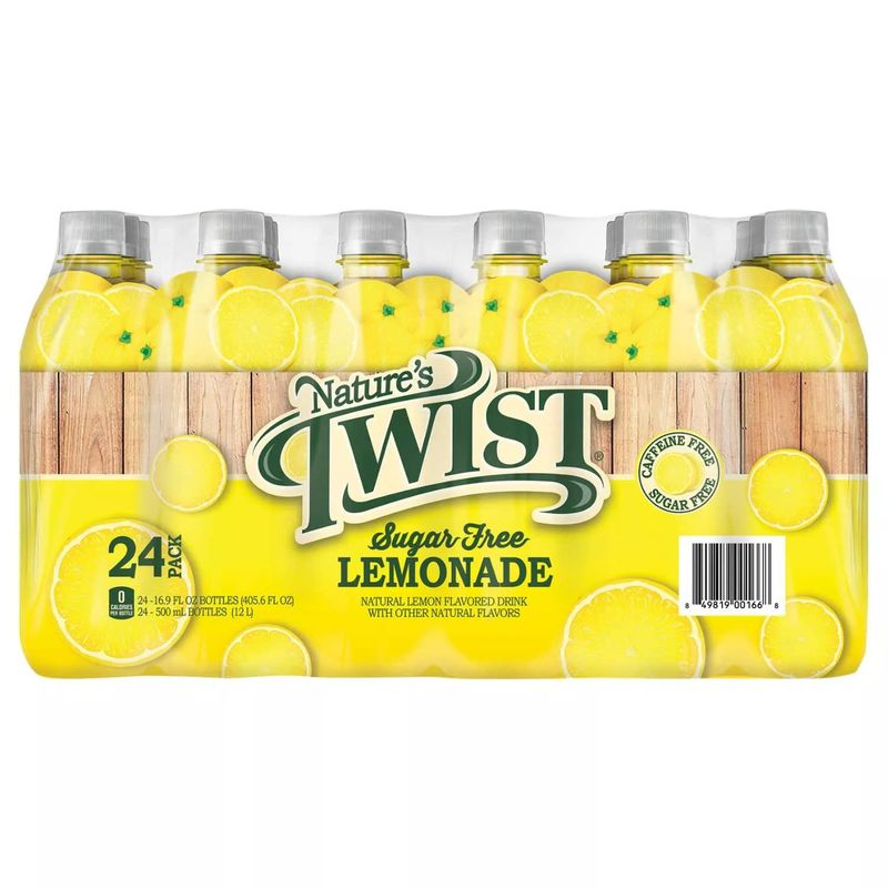 Nature&#39;s Twist Sugar Free Lemonade 24 pack, 405.6 Fl Oz (Pack of 24)
