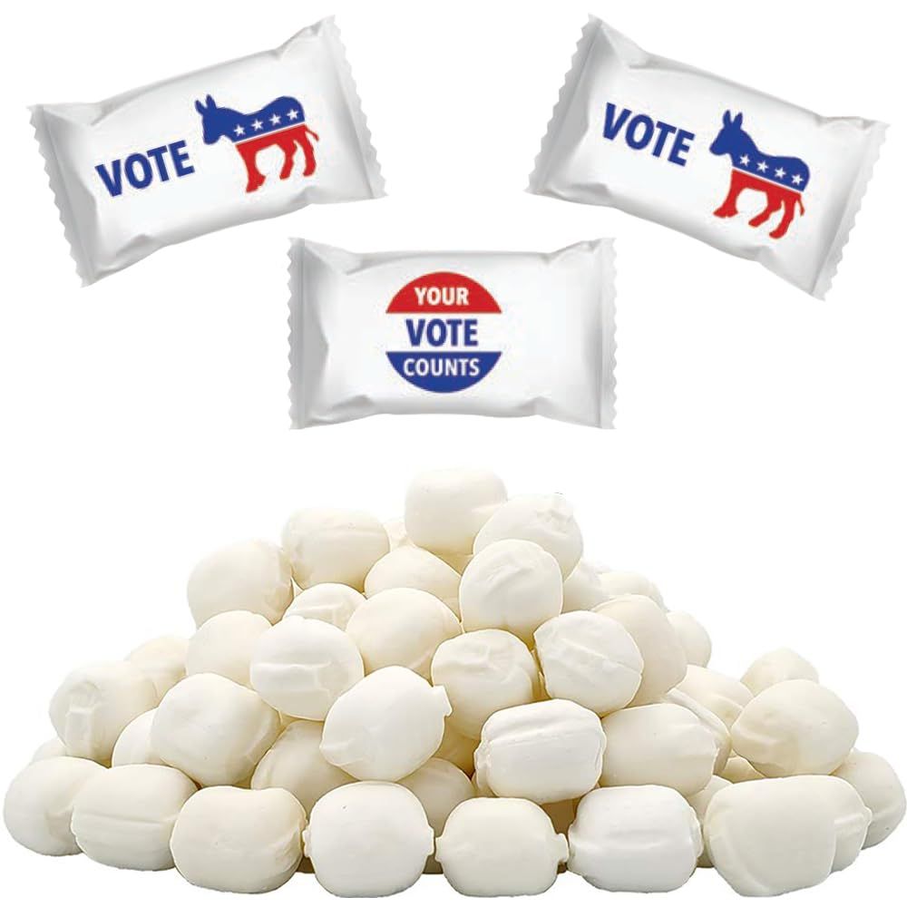 Biden 2024 Buttermints, Mint Candies, I Go For Joe, Butter Mint Candy, Fat-Free, Kosher Certified, Individually Wrapped (55 Pieces)