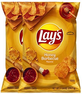NEW Lay&#39;s Cheddar &amp; Sour Cream/Lays Honey BBQ Flavored Potato Chips Net Wt 7.75oz (Honey BBQ, 2)