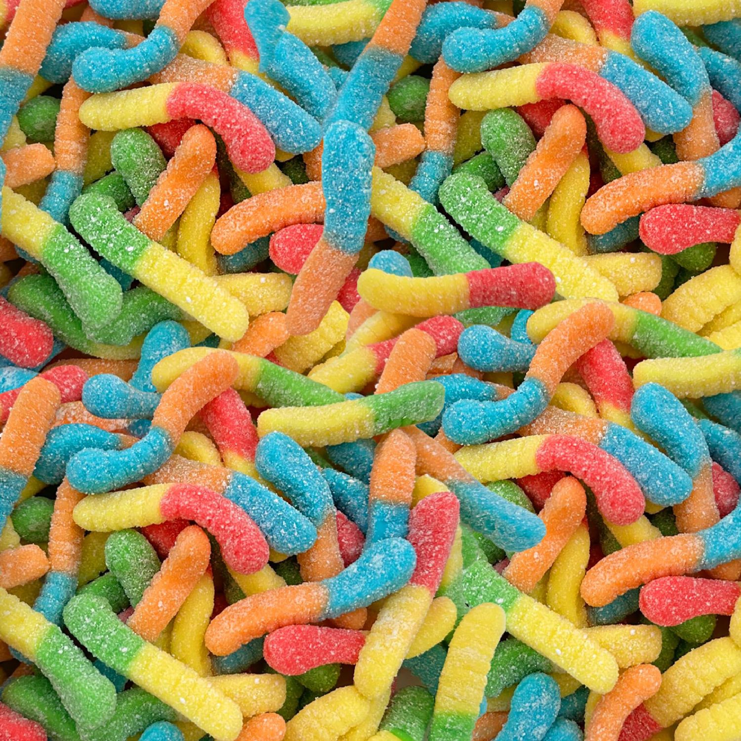 Mini Sour Neon Gummy Worms Candy |1-Pound Pack | Assorted Fruit Flavors - Neon Colors