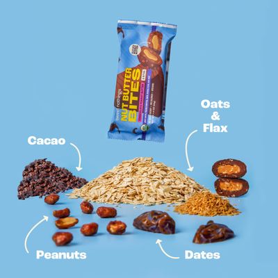 Sweet Nothings, Chocolate, USDA Organic Nut Butter Bites Protein Bar, Nut &amp; Date Snack, Filled with Peanut Butter, 12-2 Bite Value Packs - No Added Sugar, Plant Based, Vegan, Only 7 Ingredients