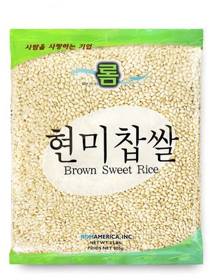 ROM AMERICA Sweet Sticky Glutinous Short Grain Brown Rice for Asian Cooking and Desserts - Risotto, Porridge, Healthy Breakfast Bowl, Soups, Pudding -  Hyeonmi Chapssal - 2 Pound (Pack of 1)