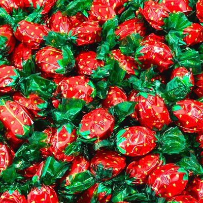 Strawberry Filled Bon Bons Christmas Hard Candy, Individually Wrapped (2 Pound Bag - Approx. 170 Count)