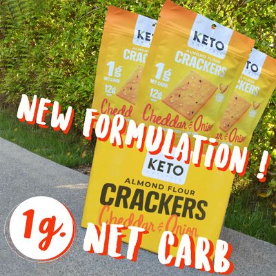 Keto Crackers low carb crackers Cheddar and Onion Keto friendly snack crackers almost zero carb no sugar 3 Pack almond flour crackers healthy snack absolutely gluten free crackers paleo snack friendly
