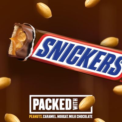 SNICKERS Full Size Bulk Milk Chocolate Candy Bars, 1.86 oz Bar, 48 ct Box
