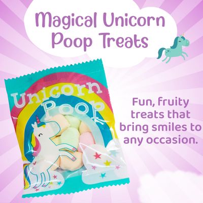 Unicorn Poop Candy - Made in the USA - 12 Unicorn Party Supplies - Unicorn Birthday Party Favors for Kids - Bulk Candy Packs for Classroom