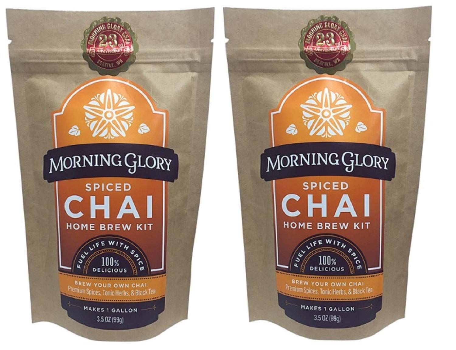 Spiced Chai Tea Mix - Home Brew Kit for Natural Healthy Drinks and Lattes (Spiced Chai - 2 Pack)
