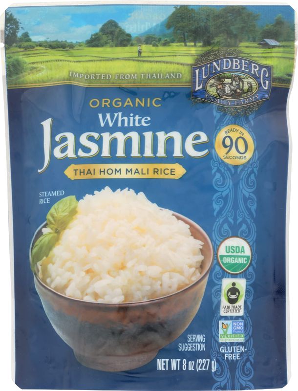 Lundberg Organic White Jasmine Thai Hom Mali Rive,, 8 oz (Pack of 6)