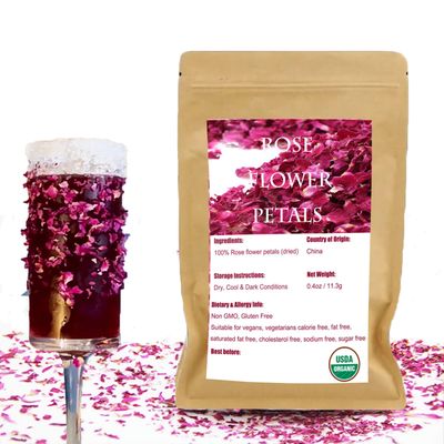 PNANA Edible Rose Petals 10g Herbal Flowers For Cake Decorating, Drinks, Tea or Food Garnish, BLUE, small rose petal 10g