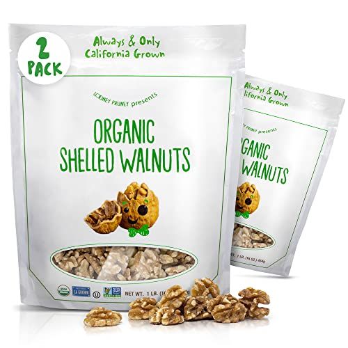 Organic Walnuts Unsalted 2 Pack (2LBS/16oz bags) Natural Shelled Walnut Halves &amp; Pieces | Raw Organic Walnuts | Unsalted For Snacking, Baking, Topping | Non-GMO, No Preservatives